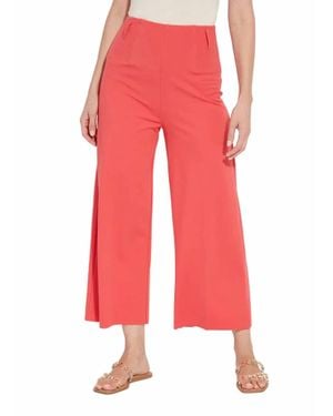Lyssé Ellis Hi-Waist Culottes Ponte Crop Pants - Red