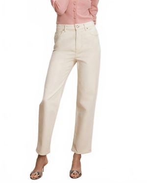 Veronica Beard Leah Mid Rise Straight Leg Jeans - Natural