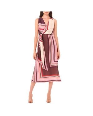 MISA Los Angles Kina Sleeveless Wrap Dress - Red