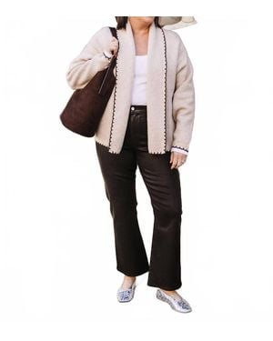 Flat White Dachshund Cardigan Sweater - Black