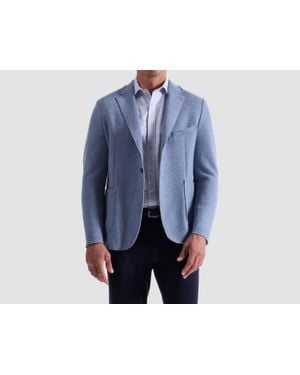 Bugatchi Laser Cut Heather Two-Button Blazer - Blue