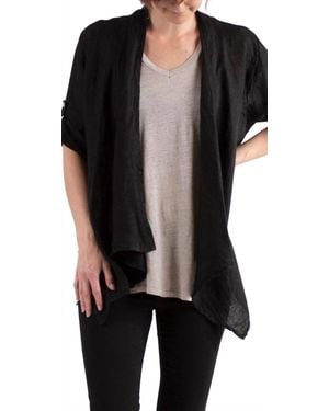 Gigi Moda Leggera Open Front Jacket - Black