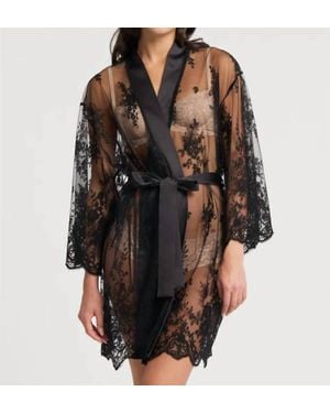 Rya Collection Darling Lace Cover Up Robe - Black