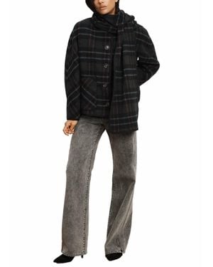 Veronica Beard Martine Dickey Scarf Coat - Black