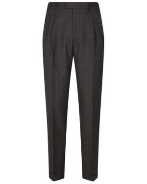 Berwich 2 Pinces Barber Virgin Wool Tailored Pants - Gray