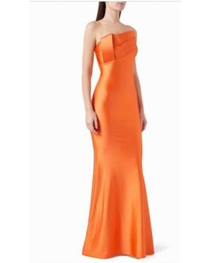 Nicole Bakti Strapless Maxi Dress - Orange