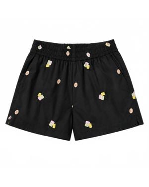 En Saison Juniper Embroidered Boxer Short - Black