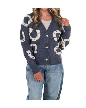Eesome Hoof & Thread Horseshoe Cardigan - Blue