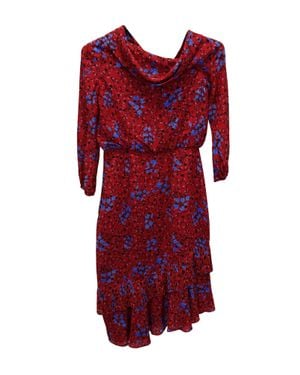 Saloni Lexie Off-The-Shoulder Dress - Red
