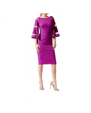 Joseph Ribkoff Knee Length Sheath Dress - Purple