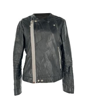 Acne Studios Patchwork Zip-Up Biker Jacket - Black