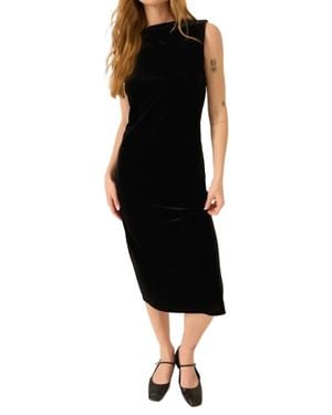 Project Social T Heading Out Velvet Dress - Black