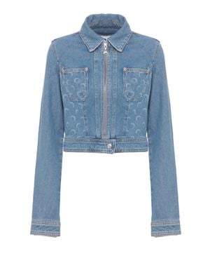 Marine Serre Light Moon Pattern Denim Jacket - Blue