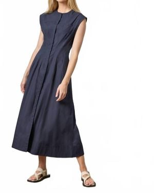 Lilla P Sleeveless Seamed Maxi Dress - Blue