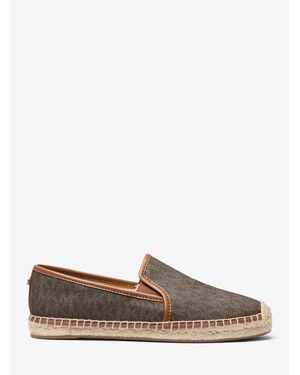 Michael Kors Outlet Hastings Signature Logo Slip-On Espadrille - White