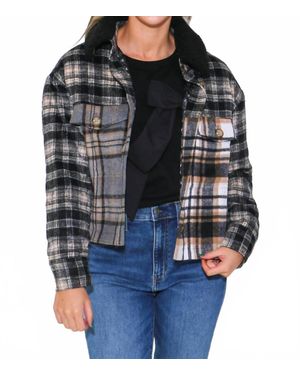 Ivy Jane Patched Plaid Jacket - Black