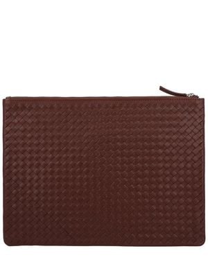 Dragon Diffusion A4 Pochette Leather Pouch Bag - Brown