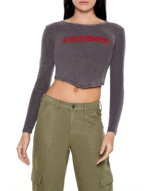 Forever 21 London V-Cut Cropped Tee - Multicolor