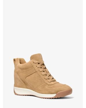 Michael Kors Nikko S2 Suede Wedge Sneaker - Natural