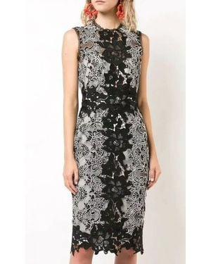 Marchesa Sleeveless Lace Cocktail Dress - Black