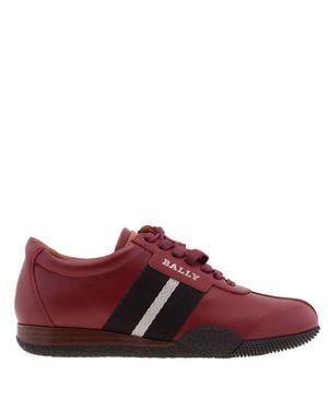Bally Francisca Leather Low-Top Sneakers, Brand Size 35 Us Size 4.5 - Red
