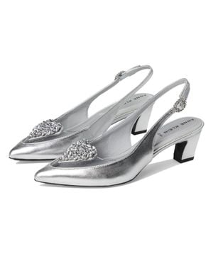 Anne Klein Inviting Invi01F9 Pump Leather Slingback Htat1799 - Gray