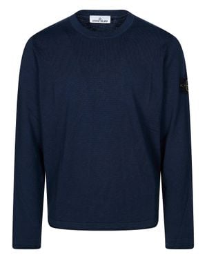 Stone Island Crew Neck Slightly Cropped T-Shirt - Blue
