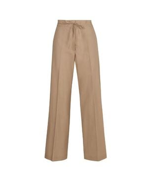 P.A.R.O.S.H. Wide-Leg Pants With High Waist - Natural