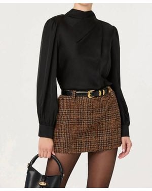 Astr Ivonne Long Sleeve Top - Black