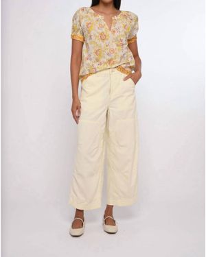 LOVE THE LABEL Short Sleeves Dawson Top - Natural