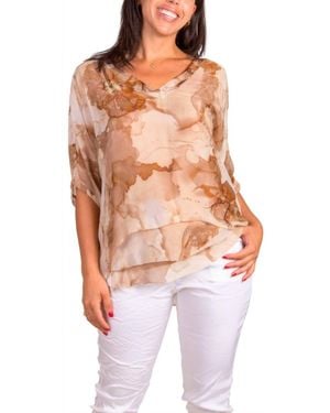 Gigi Moda Diana Floral Blouse - White