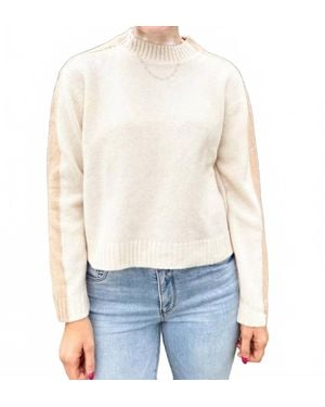Elan Color Block Crewneck Sweater - White