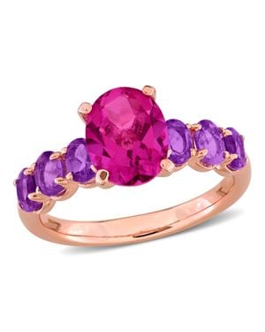 Mimi & Max 3 1/5Ct Tgw Topaz And Amethyst-Africa Ring - Pink