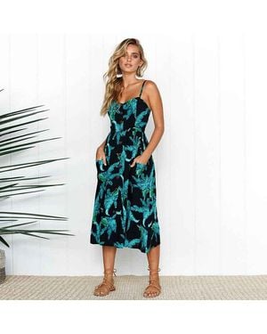TRUEDAMES Plus Size Sexy Suspender Beach Dress & Summer Robe - Blue
