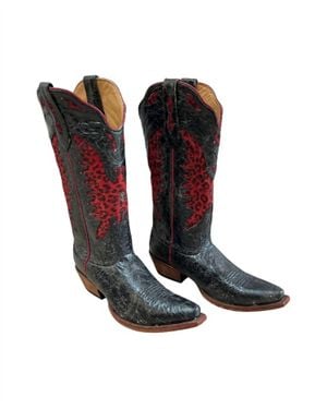 Johnny Ringo Leather Cowboy Boots - Red