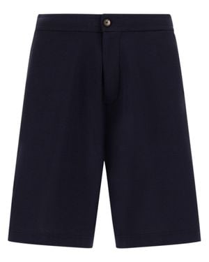 Herno Tailored Shorts With Button Closure - Blue