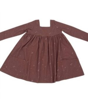 VIGNETTE Girl's Long Sleeve Rylie Dress - Brown