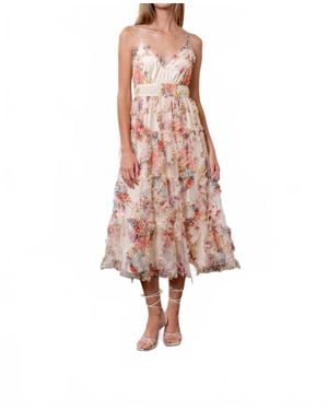 Moon River Spaghetti Strap Floral Print Maxi Dress - Pink