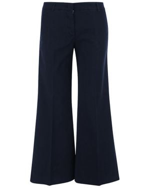 Ql2 Flared Stretch Cotton Pants - Blue