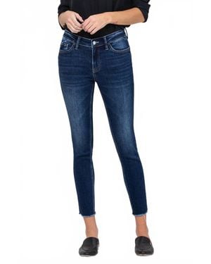 VERVET BY FLYING MONKEY Amber Mid Rise Crop Skinny Jeans - Blue
