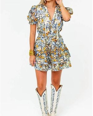 BuddyLove Clementine Elastic Waist Mini Dress - Blue