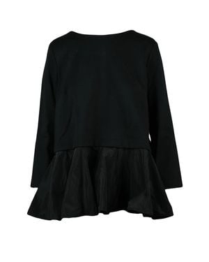 MEIMEIJ Viscose-Blend Double Fabric Blouse - Black