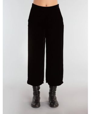 cut-loose Crop Wide Leg Pants - Black