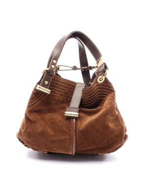 Jimmy Choo Suede Leather Tote Bag - Brown