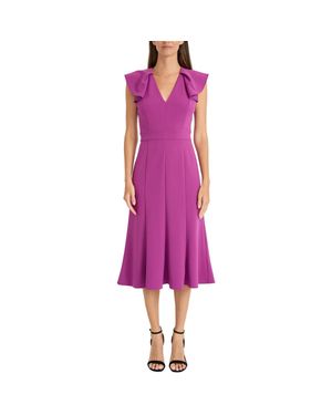 Maggy London Lined Polyester Midi Dress - Purple