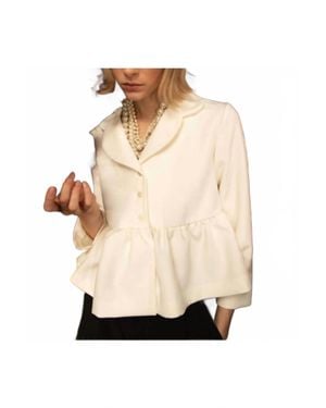 Kika Vargas Ewa Ruffle Peplum Jacket - Natural