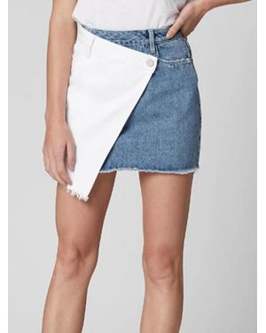 Blank NYC Side By Side Asymmetrical Mini Skirt - Blue