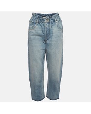 Maje Faded Denim Elasticated Jeans - Blue