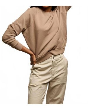 PERFECTWHITETEE Alexi French Terry Raglan Crew Sweatshirt - Natural