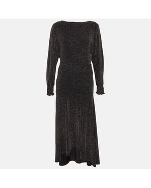 Maje Metallic Jersey Rio Midi Dress - Black